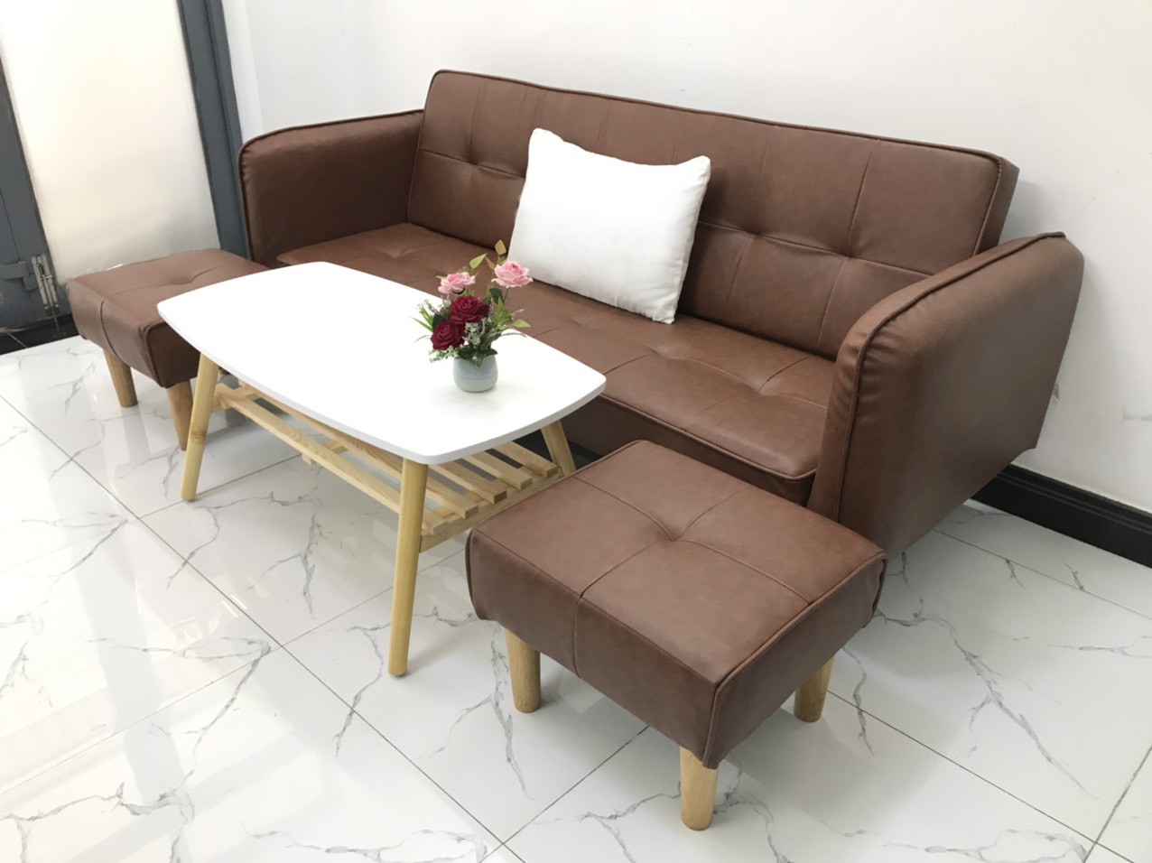 Bộ ghế sofa giường sofa bed tay vịn phòng khách sopha sivali11 salon