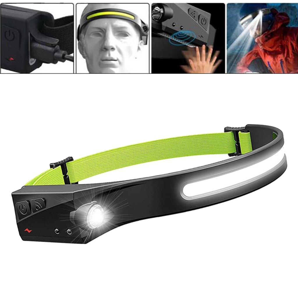 COB LED Headlamp Lamp Sensor Head Flashlight for Running Outdoor Hunting Cycling