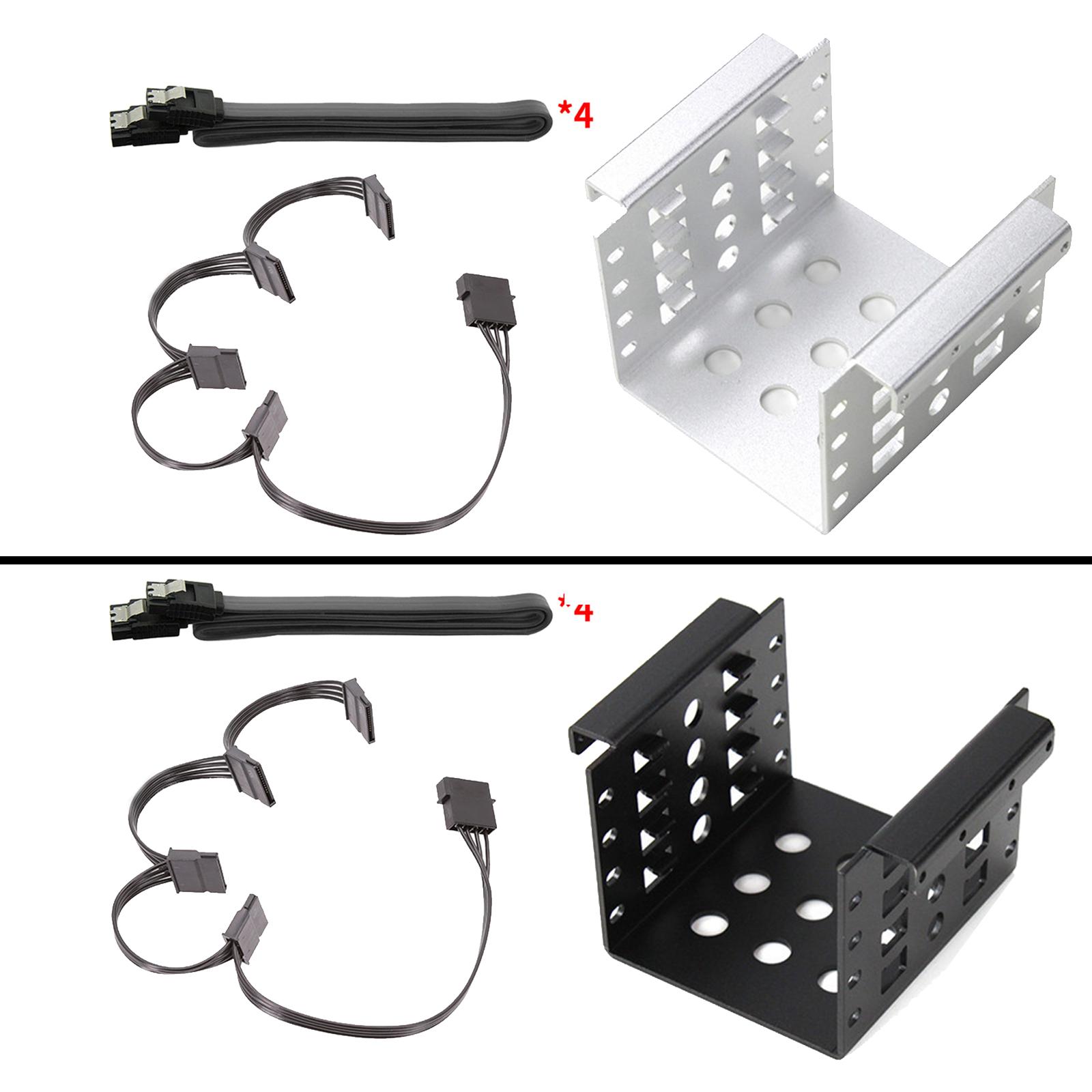 2x 4-Bay 2.5" SSD HDD Hard Drive Caddy Bracket Mobile Rack Kit Floppy Drive