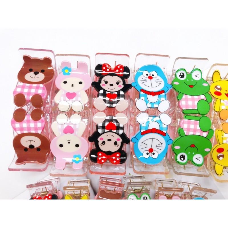 Kẹp càng cua trong suốt 3 răng, 5 răng hình thú, con vật, hoạt hình, trái cây, 12 con giáp màu sắc đáng yêu