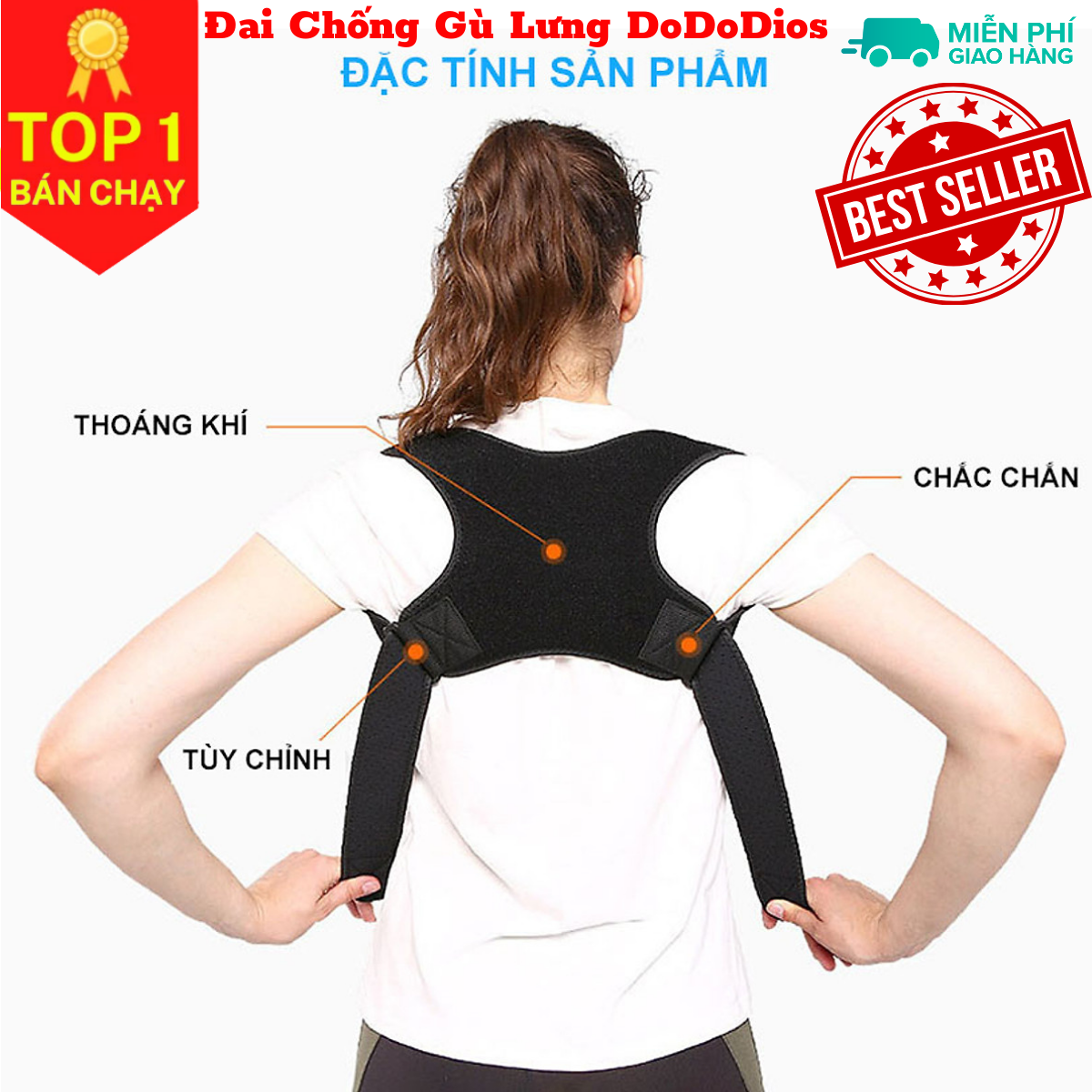 Đai chống gù lưng cho trẻ em cao cấp mi03 - Chính hãng DoDoDios