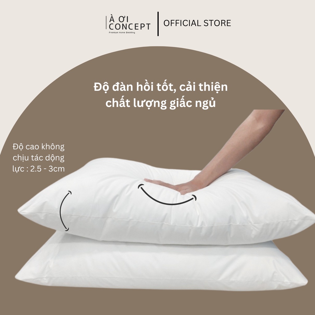 Ruột Gối Nằm Gòn Bông Hạt Cao Cấp À Ơi Concept size 50x70 cm