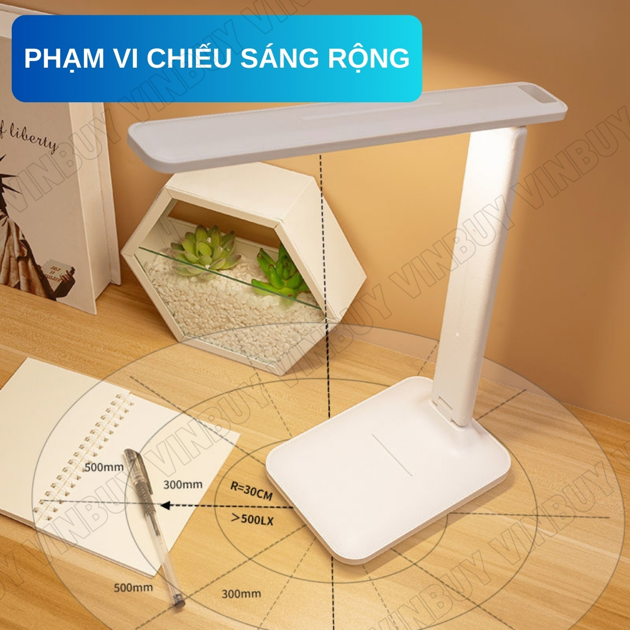 Đèn Đọc Sách Cao Cấp - Đèn Bàn Làm Việc Sang Trọng - Đèn Ngủ - Đèn Trang Trí - Có Thể Gập Hai Chỗ – 03 Chế Độ Ánh Sáng Vàng Bảo Vệ Mắt Chống Cận Pin Sạc - Hàng Chính Hãng - VinBuy