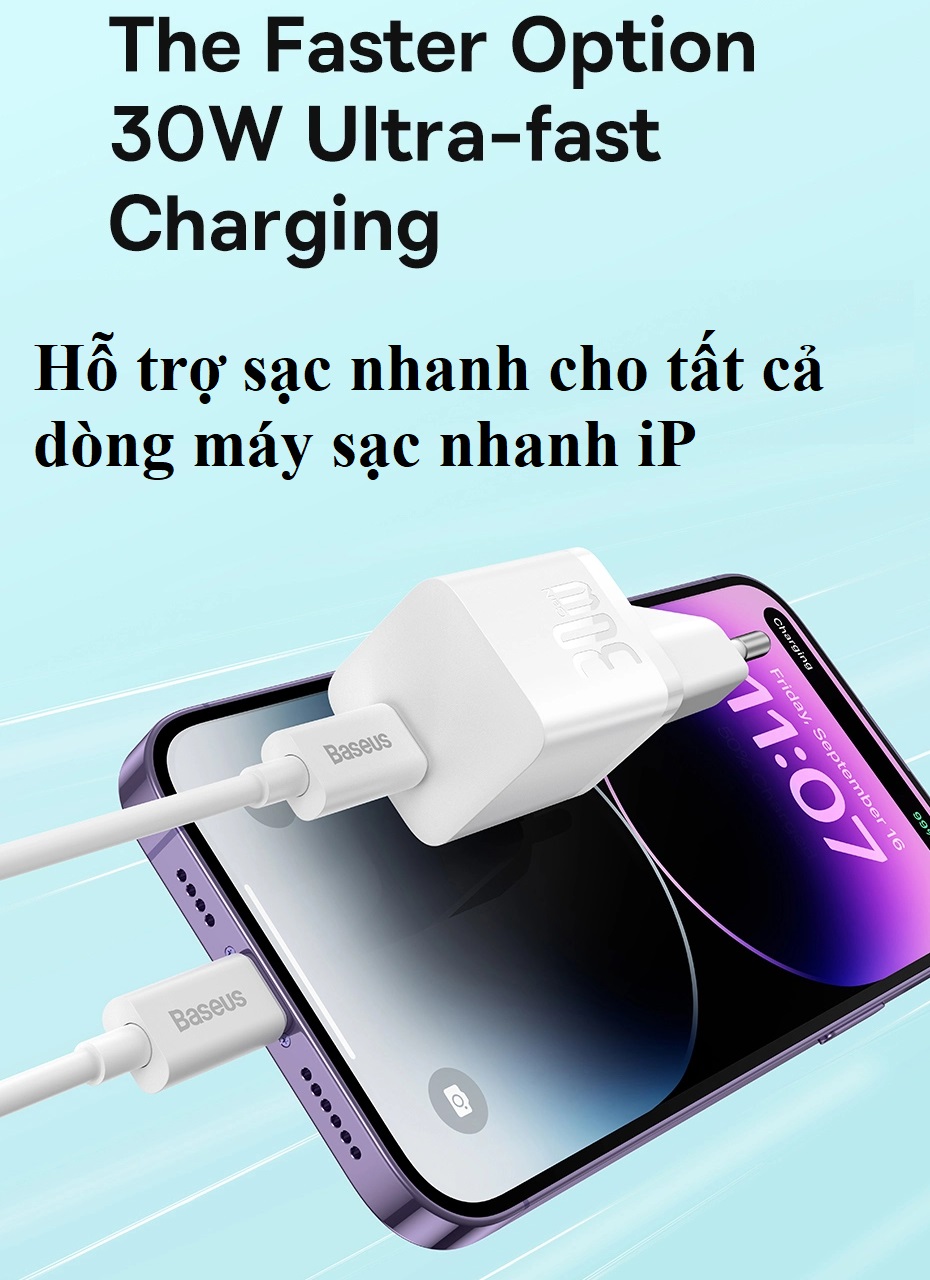 Củ sạc nhanh mini 30W  1 cổng type C Baseus GaN5 CCGAN30E5-M _ Hàng chính hãng