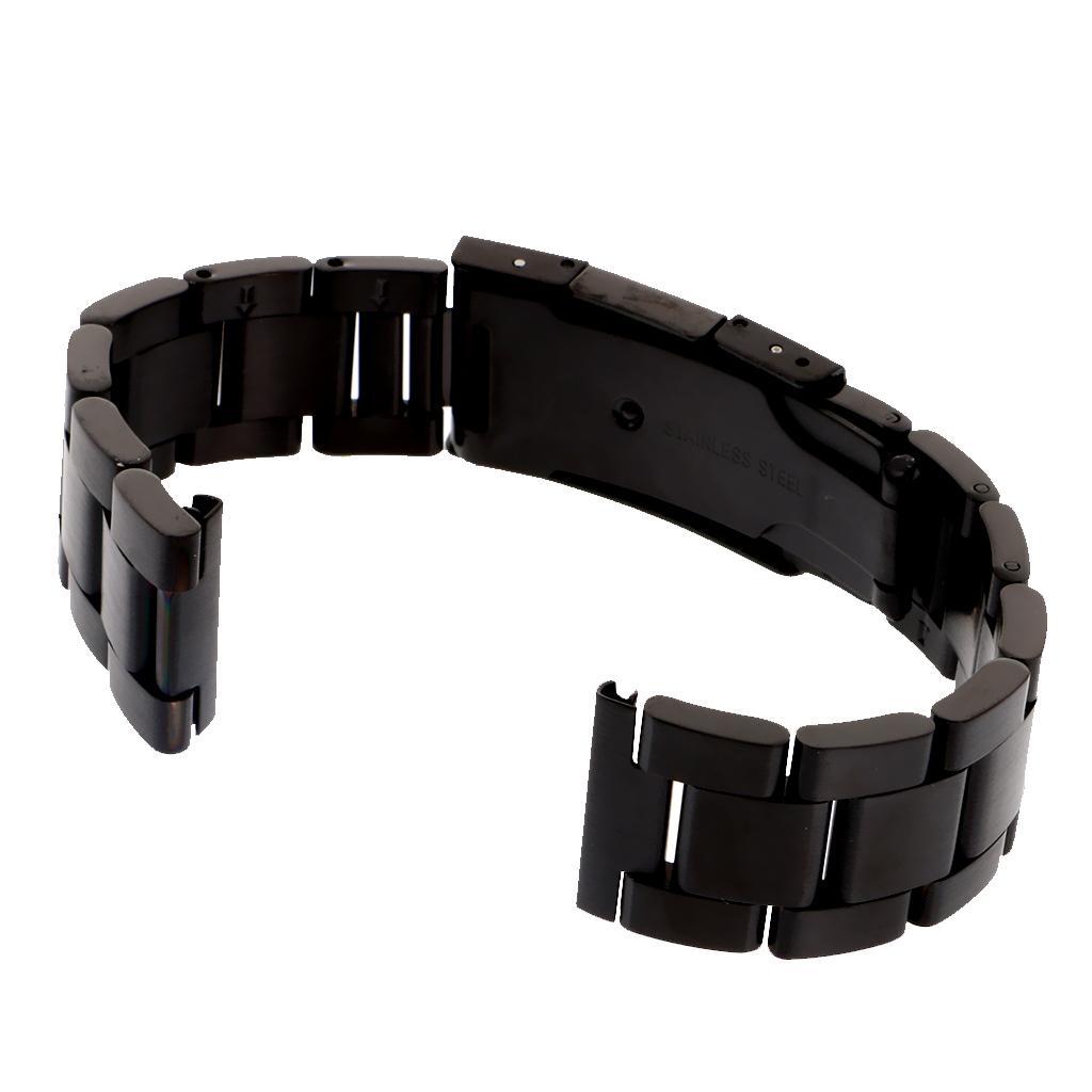 Black Stainless Steel Metal Replacement Strap Wrist Band for