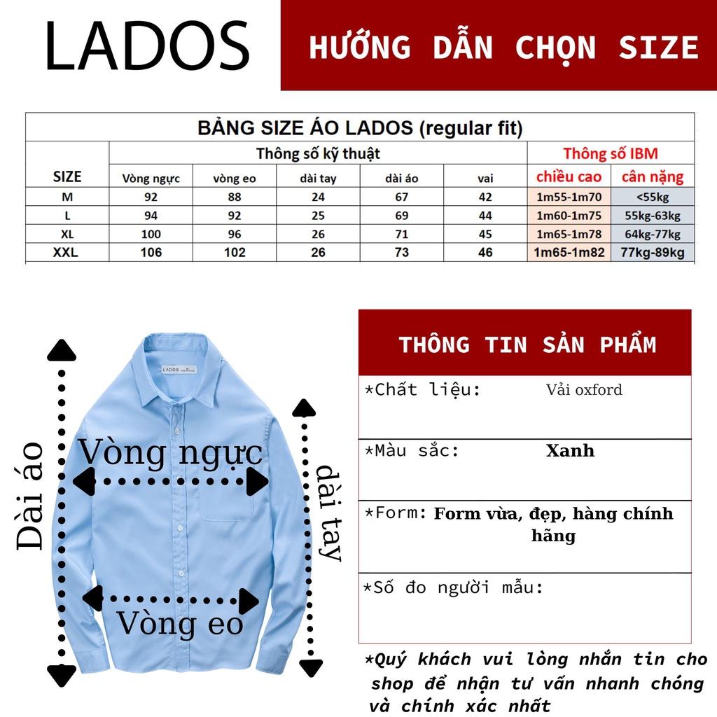 Áo sơ mi nam tay dài có túi cao cấp vải OXFORD cao cấp LADOS - 8100 form sang trọng dễ phối đồ