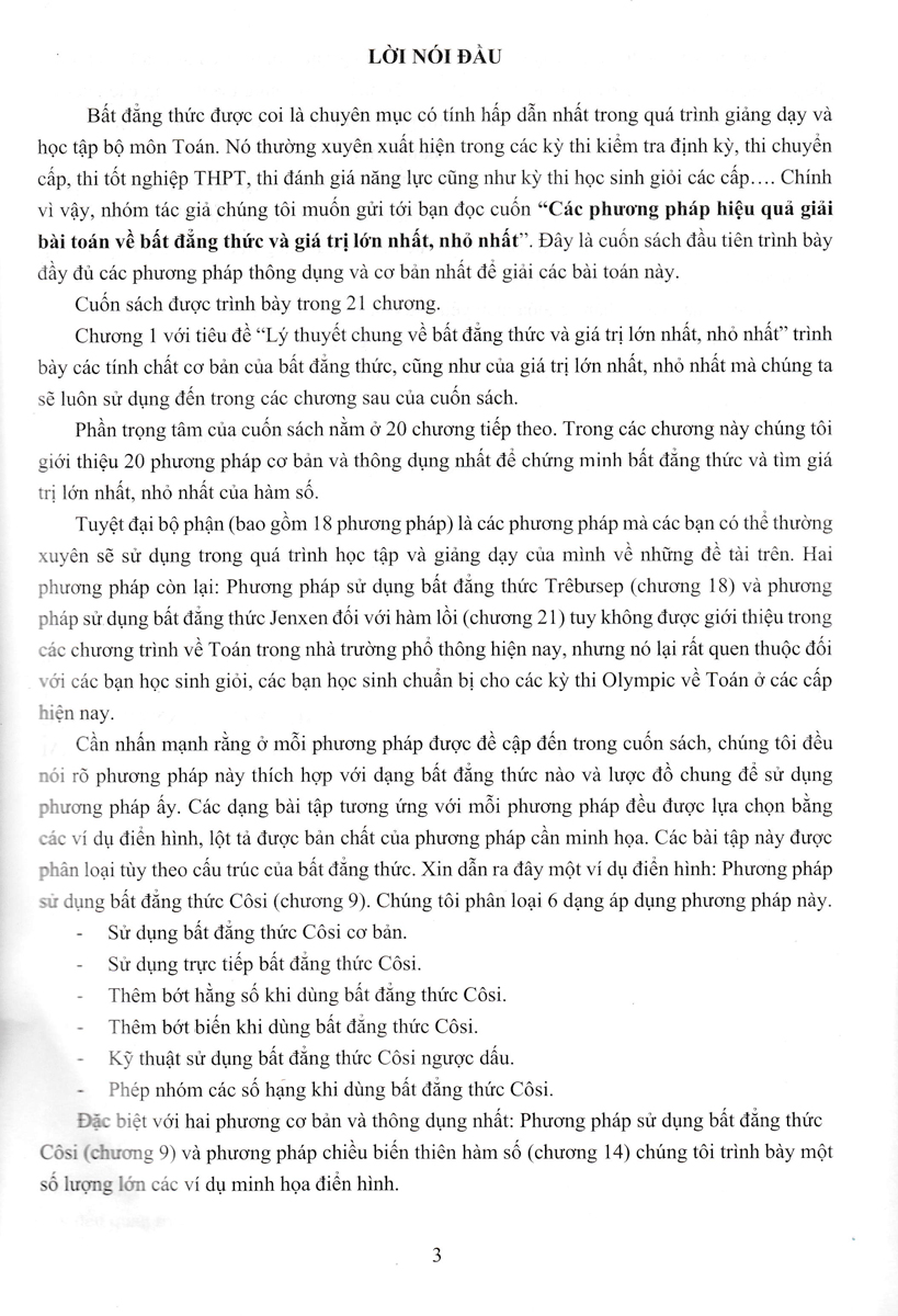 CÁC PHƯƠNG PHÁP HIỆU QUẢ GIẢI BÀI TOÁN VỀ BẤT ĐẲNG THỨC VÀ GIÁ TRỊ LỚN NHẤT, NHỎ NHẤT_EDU