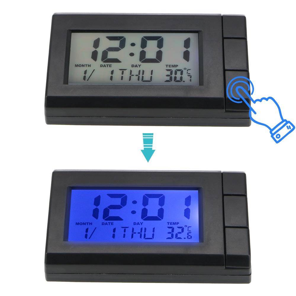 Đồng hồ điện tử tự dính màn hình LCD hiển thị nhiệt độ trang trí nội thất xe hơi
