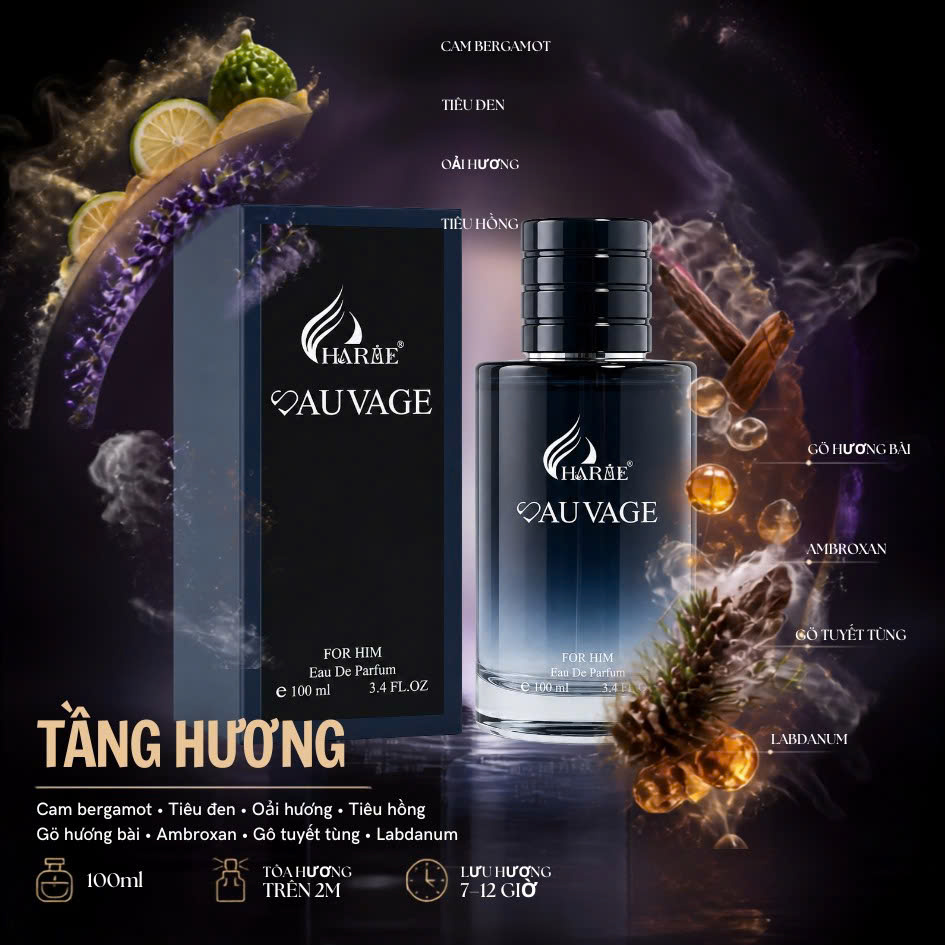 [TẶNG BẠN TRAI] Nước Hoa Nam Charme Auvage 100ml Chính Hãng – Phiên Bản Mới – Nam Tính, Lịch Lãm