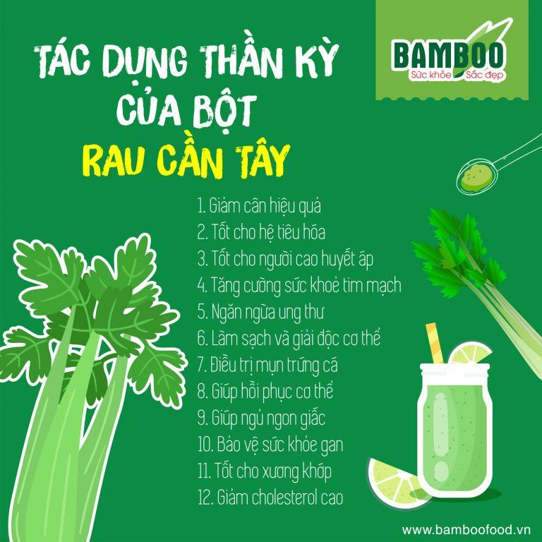 Combo 2 Bột cần tây + 1 Mật hoa dừa Bamboo nguyên chất, 100% từ thiên nhiên - Hỗ trợ giảm cân, làm đẹp da, dùng được cho người tiểu đường