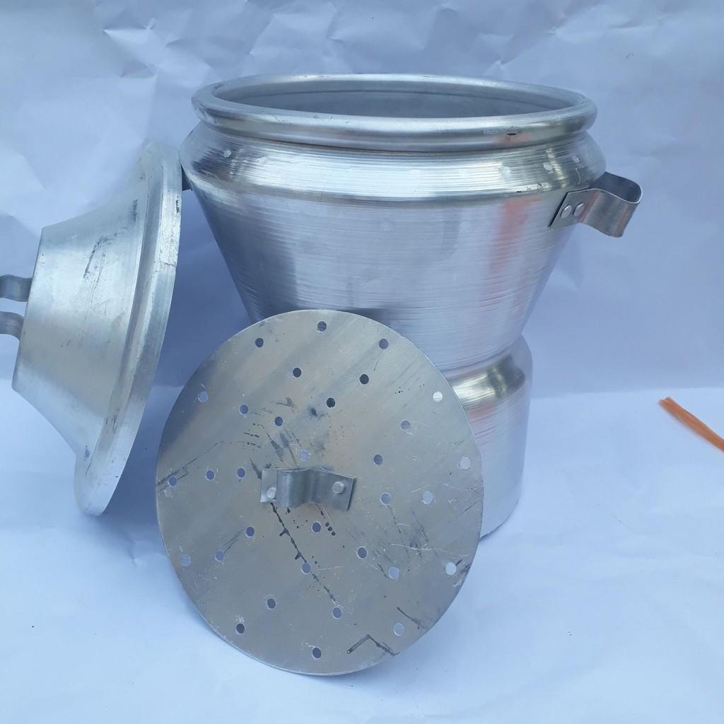 Nồi hấp nhôm cỡ nhỏ tặng miếng rửa bát tiện lợi