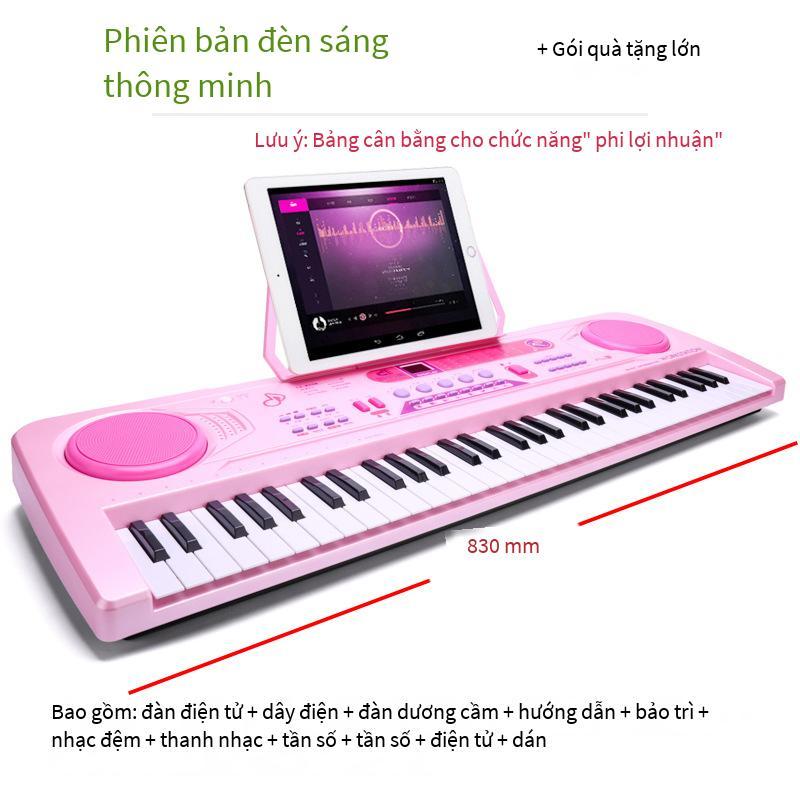 Giao hàng nhanh phiên bản có thể sạc lại đàn organ điện tử 61 phím dành cho trẻ em quà tặng đồ chơi giáo dục có micrô đàn piano