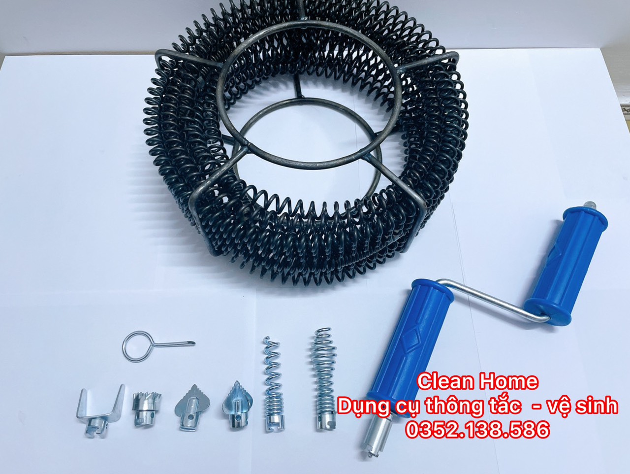Dây Thông Tắc Cống Lò Xo Phi 16 Dùng Tay Quay