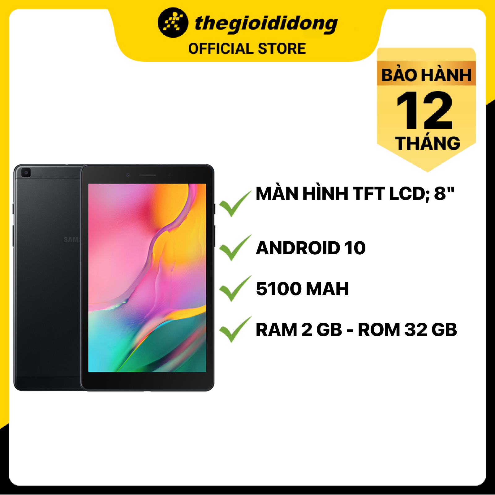 Máy Tính Bảng Samsung Galaxy Tab A8 8&quot; T295 - Đã Kích Hoạt Bảo Hành - Hàng Chính Hãng-Black