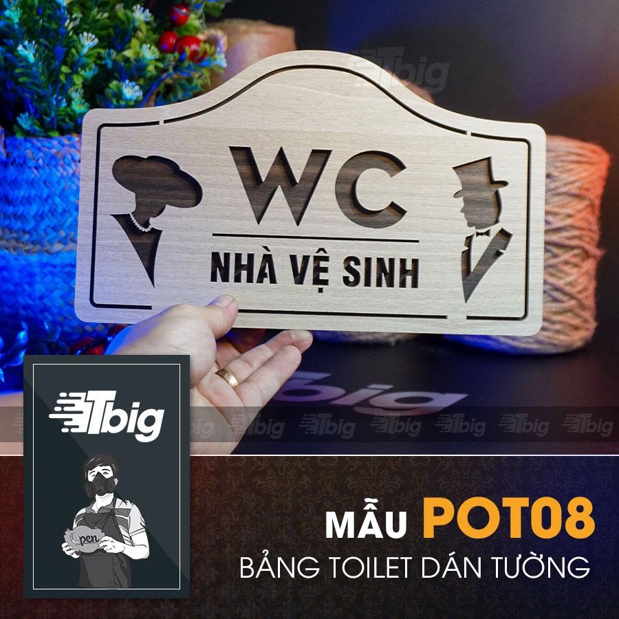 Bảng toilet gỗ trang trí dán cửa nhà vệ sinh wc - women men - nam nữ