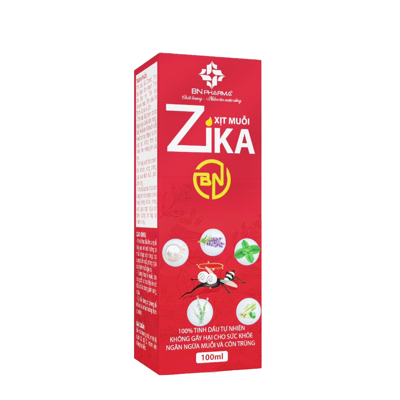 xịt chống muỗi, côn trùng ZIKA- 100% tinh dầu tự nhiên, dùng được cho da nhạy cảm (chai 100ml)