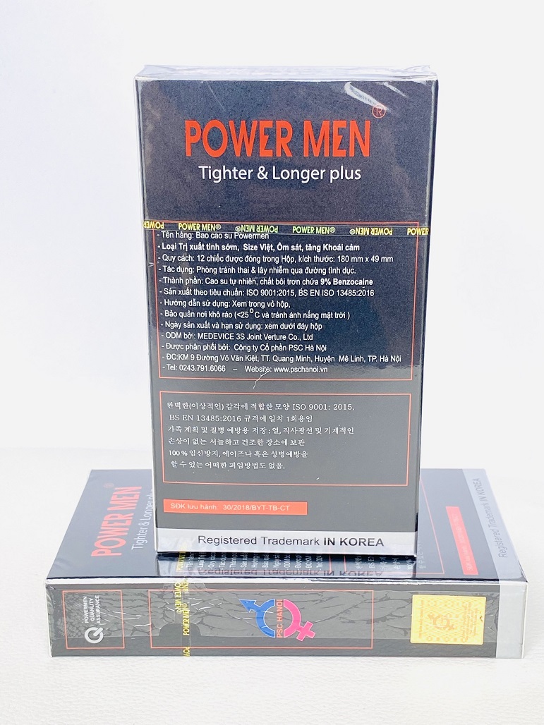 Bao Cao Su Size Việt Kéo Dài Thời Gian Powermen Tighter Longer Plus H12 - Hàng Chính Hãng - Che Tên Sản Phẩm