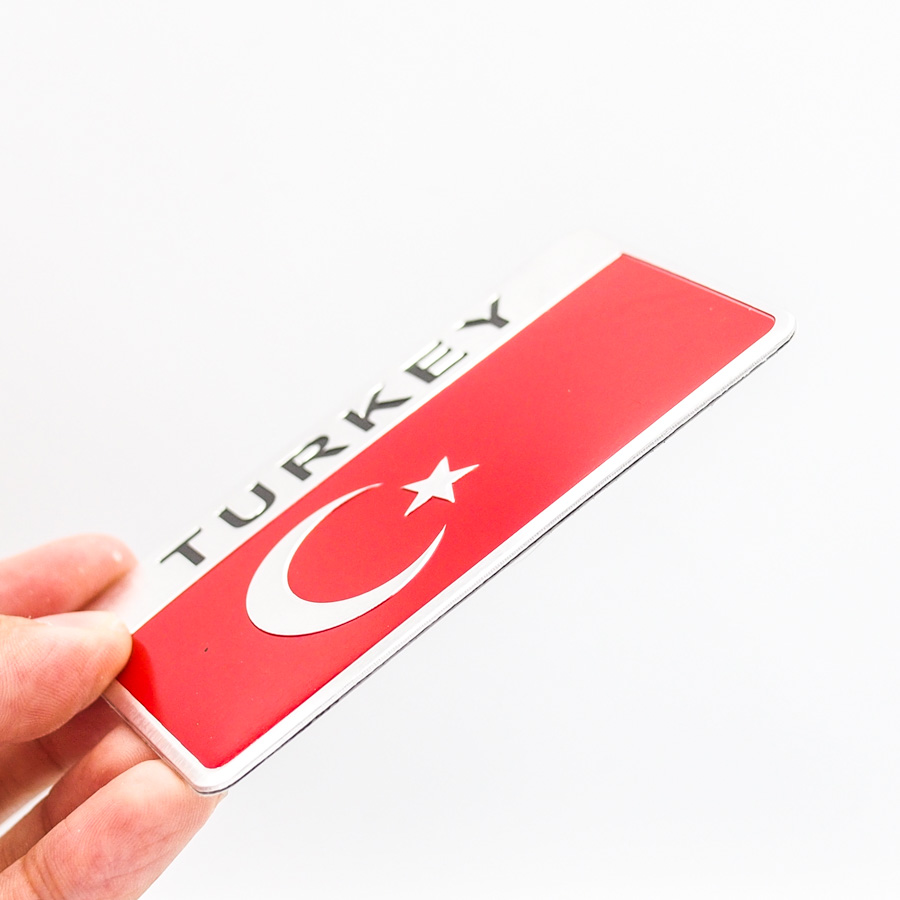 Sticker hình dán metal cờ Thổ Nhĩ Kỳ Turkey