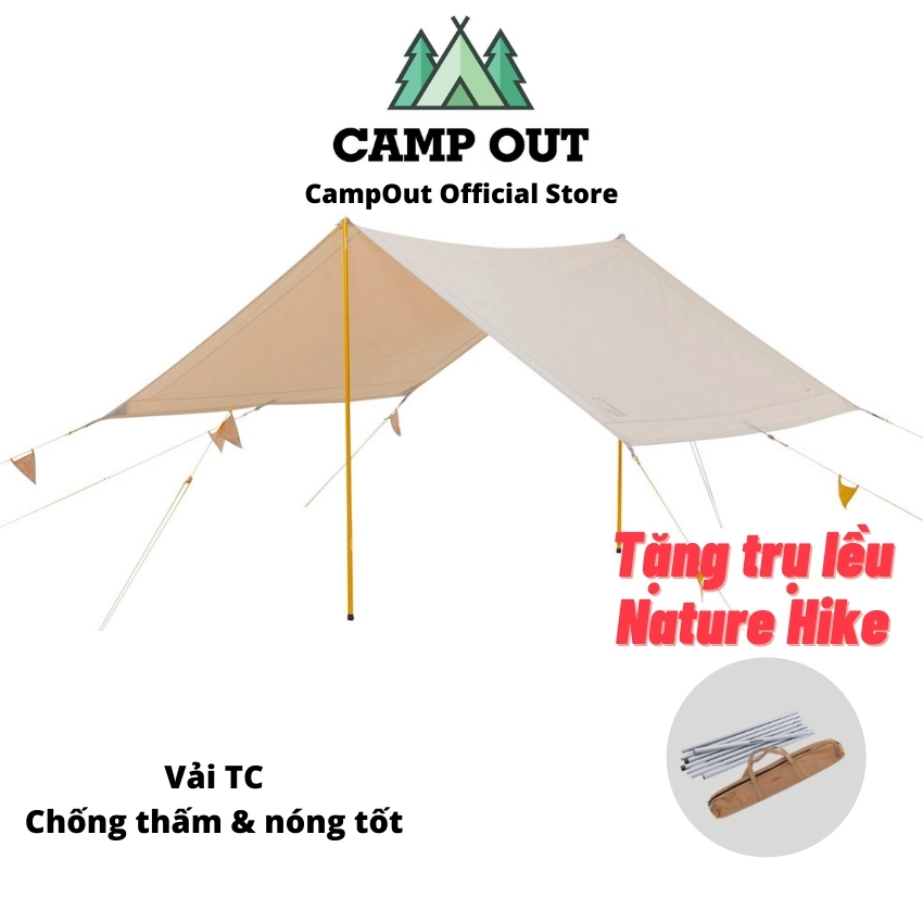 Bạt cắm trại campout tăng bạt mái che du lịch dã ngoại đồ cắm trại chống thấm nóng vải nhẹ A139