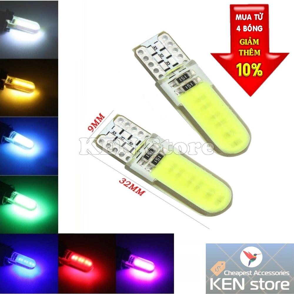 Bóng LED T10 đèn xi nhan, đèn demi xe máy ô tô chip COB