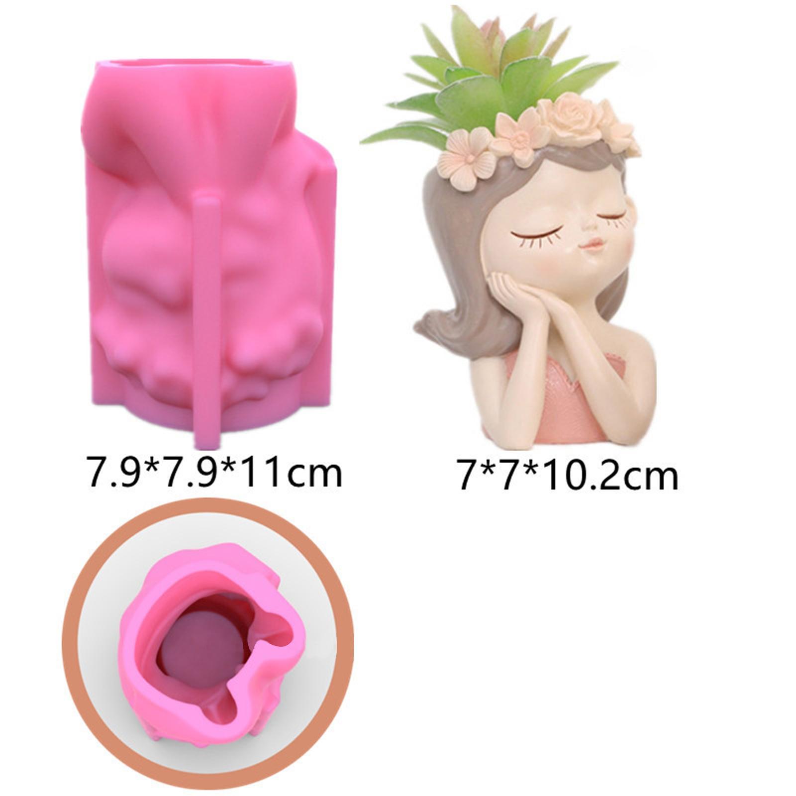 Cute Silicone Mold Epoxy Resin Flower Pot Mould Crafts Making Handmade