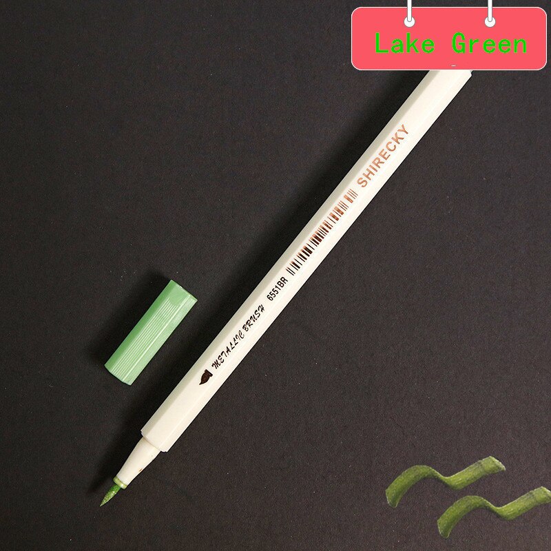 Bút lông mềm cây lẻ Lalunavn 10 màu sắc đầu Brush có nhũ STA Metallic Marker Pen Drawing - A13