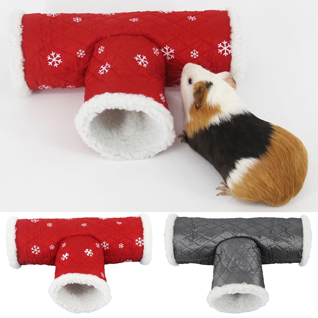 3 Ways Warm Pet Fun Tunnel Hamster Rabbit Ferret Guinea Pig Play Toy Red