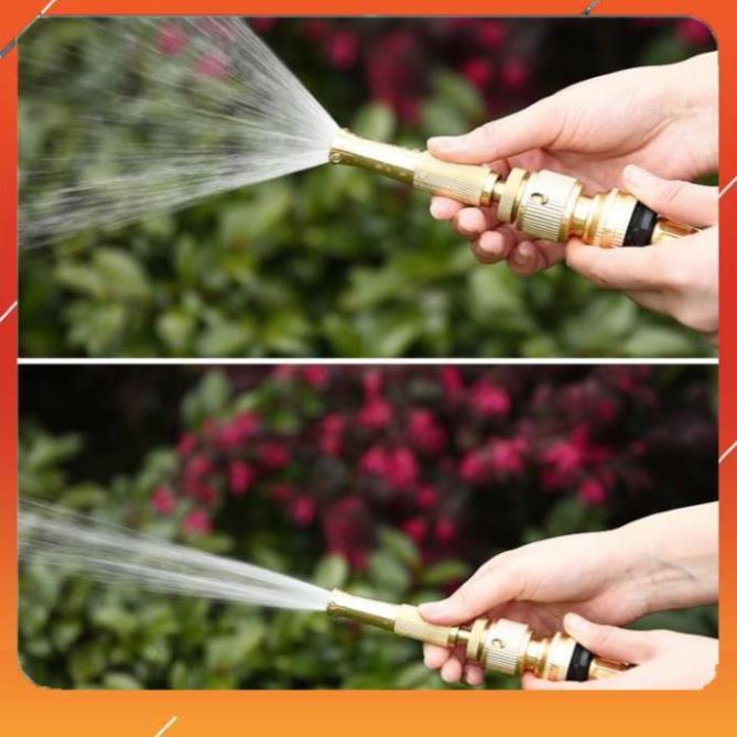 Vòi Xịt️Evoucher Bộ dây vòi xịt nước rửa xe, tưới cây , tăng áp 3 lần, loại 15m 206587 cút sập,nối vàng+ mở chai