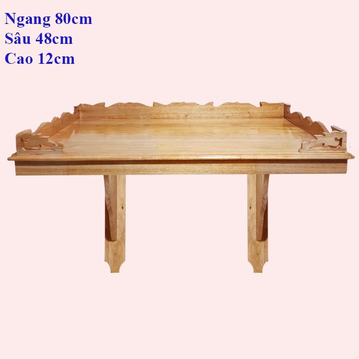 Bàn thờ treo tường gỗ xoan ngang 80cm trơn