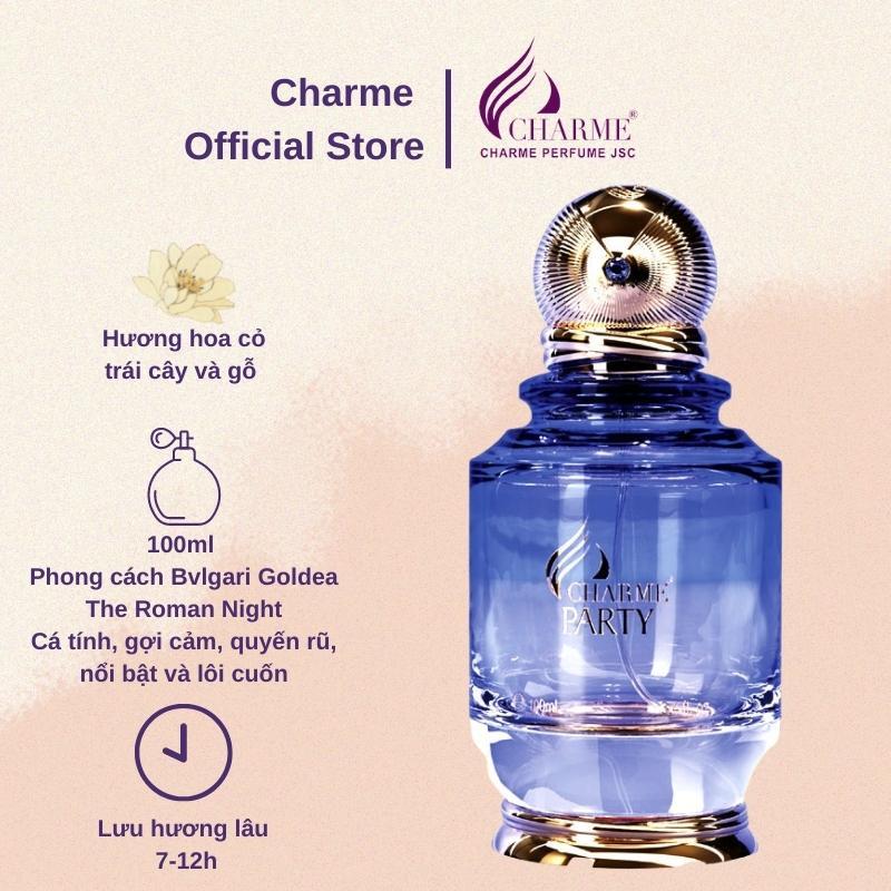 Nước hoa nữ thơm lâu, Charme Party, hương thơm quyến rũ, dành cho các buổi tiệc đêm, 100ml