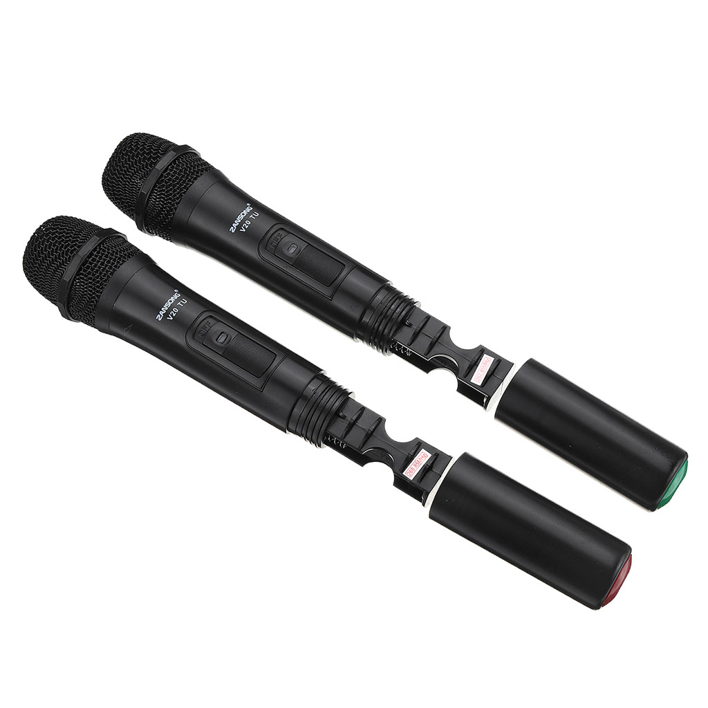 Bộ 2 Micro Karaoke Không Dây Băng Tần UHF ZANSONG V20 Dùng Cho Âm Ly Dàn Âm Thanh Và Các Loại Loa Kéo - Hỗ Trợ Thiết Bị Có Jack Cắm 3.5mm Và 6.5mm - Micro Không Dây -Hàng Nhập Khẩu