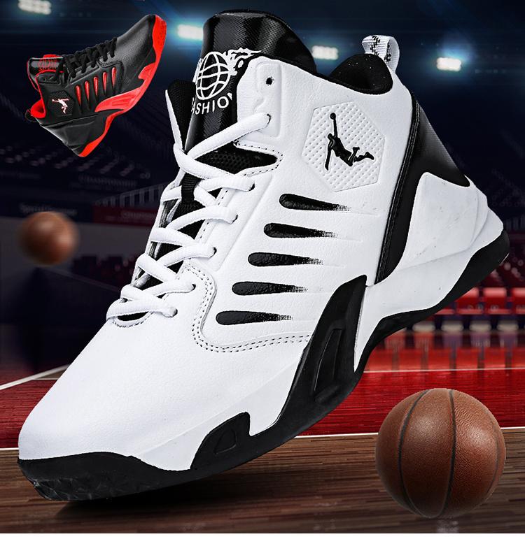 Giày bóng rổ nam nóng bỏng giày thể thao cổ điển cao cấp Color: Black Red Shoe Size: 43