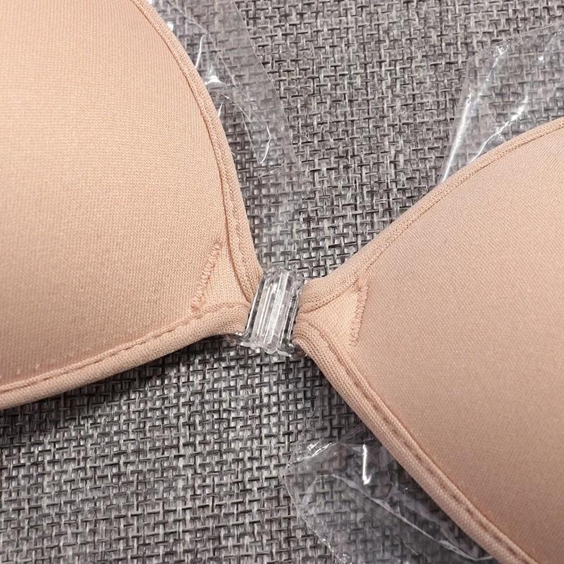 Sexy Backless Self Adhesive Silicone Push Wings Bra/ Solid Color Strapless Gather Underwear/ Comfortable Soft Seamless Chest Enhancer Lingerie