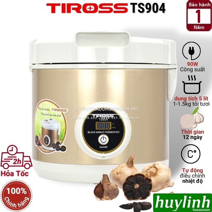 Máy làm tỏi đen Tiross TS904 - dung tích 5 lít - Hàng chính hãng - vàng