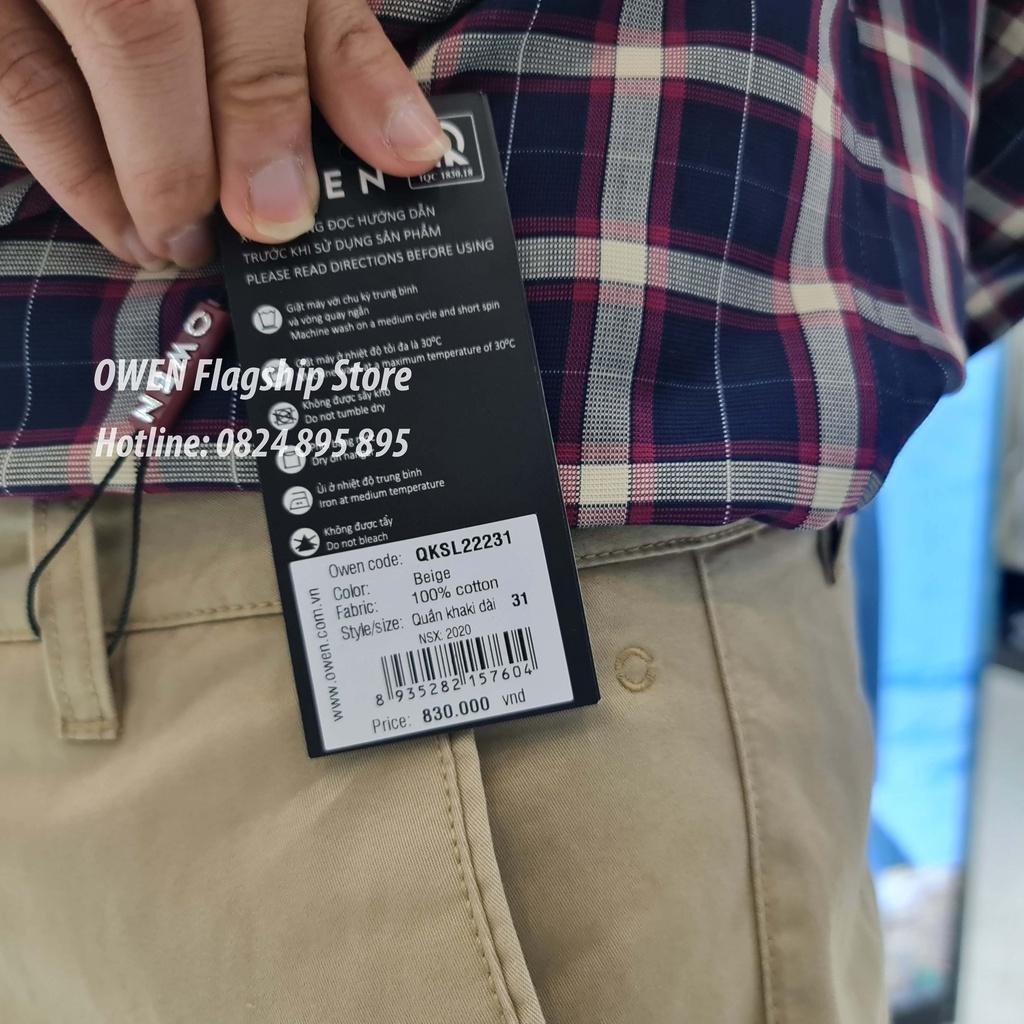 OWEN - Quần kaki nam 100% Cotton dáng SLIMFIT mã QKSL22231