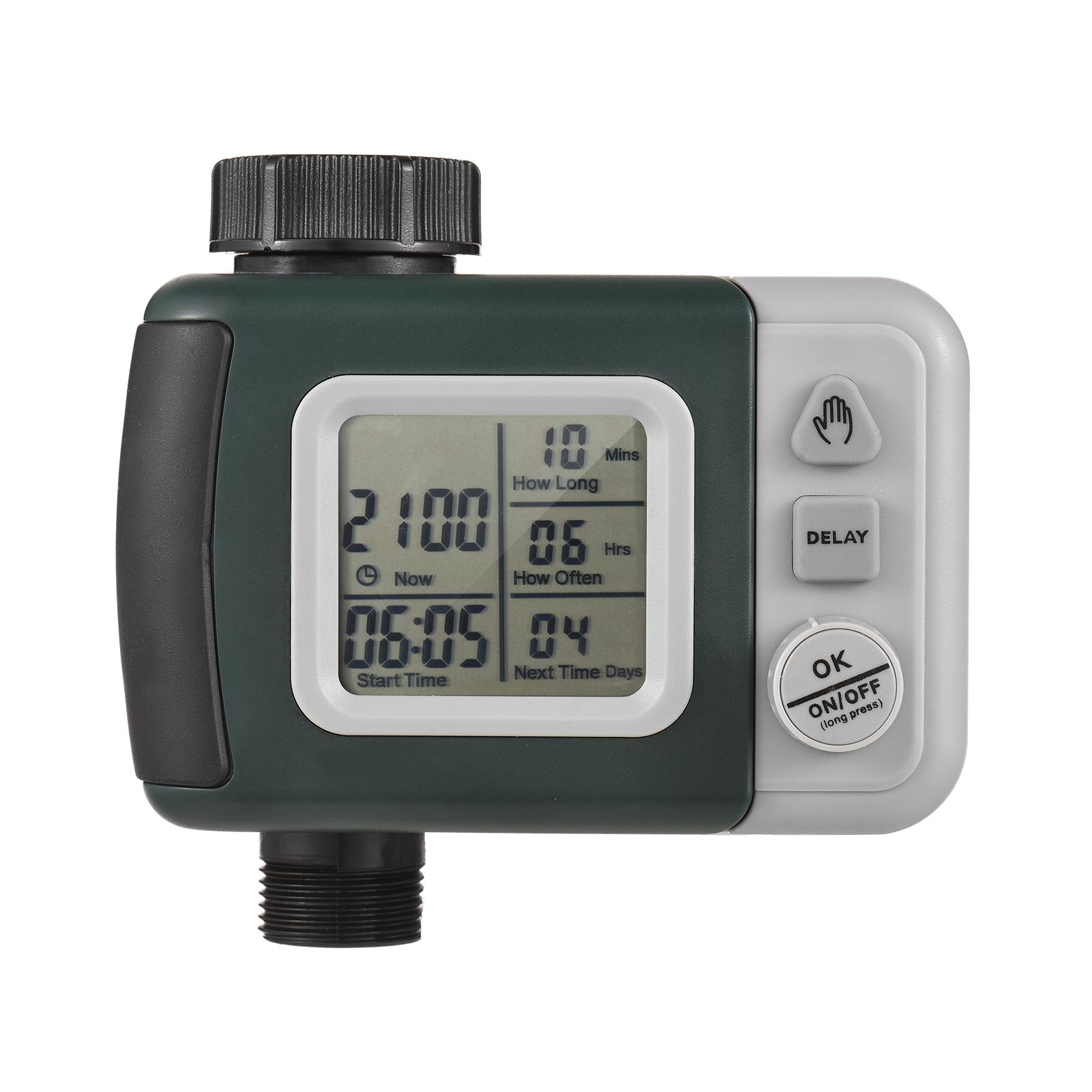 Digital Automatic Watering Timer Programmed Garden Irrigation Timer Hose Faucet Sprinkler with Rain Delay Intelligent Irrigation Controller for Lawn Farmland Courtyard Greenhouse
