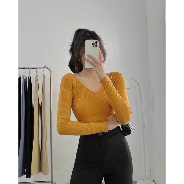 Áo Thun Croptop Tay Dài uni Xuất Chuẩn