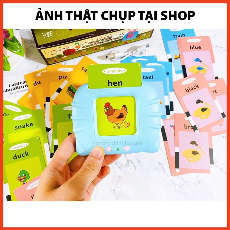 Máy Đọc Thẻ Tiếng Anh Cho Bé Flashcard Gồm 112 Thẻ 224 Từ Tiếng Anh Sạc Cổng USB Không Có Sóng Điện Từ Bảo Hành 1 Năm