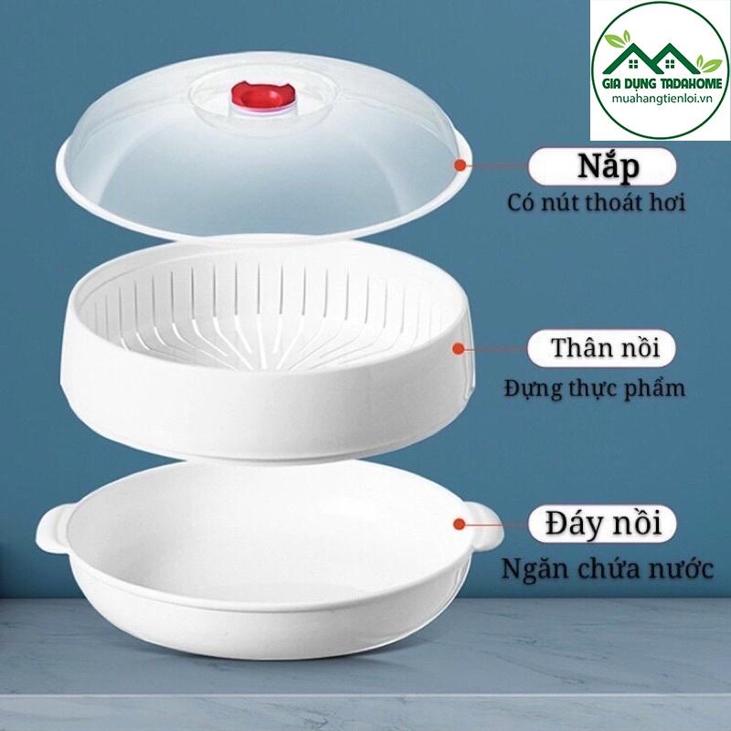 Bộ khay hấp lò vi sóng 2 tầng 5625 chịu nhiệt tốt Việt Nhật - TADAHOME