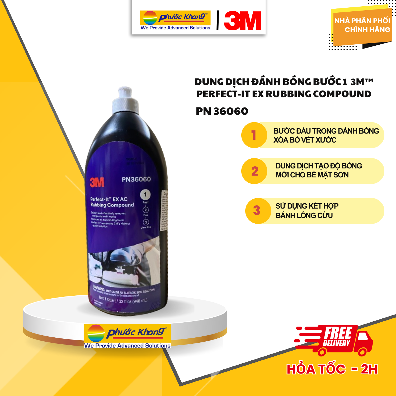 Dung dịch đánh bóng bước 1 3M - PN36060 3M PERFECT-IT EX RUBBING COMPOUND