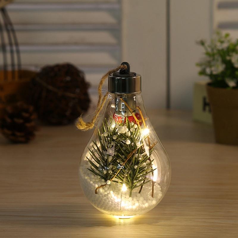 Quả Cầu Trong Suốt Có Đèn Led Dùng Trang Trí Cây Thông Giáng Sinh
