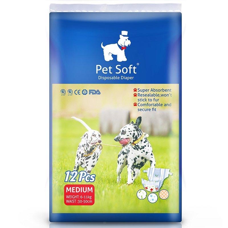 Tả cho chó, Bỉm chó, Bỉm vệ sinh chăm sóc thú cưng cho Chó Cái Pet Soft 1 bịch 12 chiếc