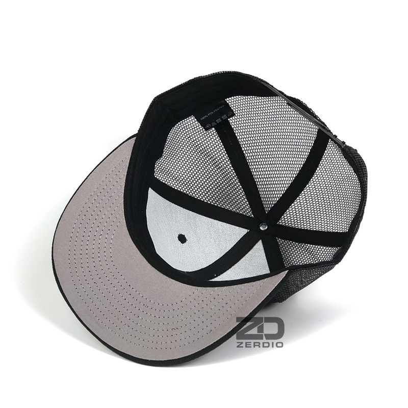 Nón hiphop nam nữ, mũ snapback phối lưới đen trơn cao cấp SN90