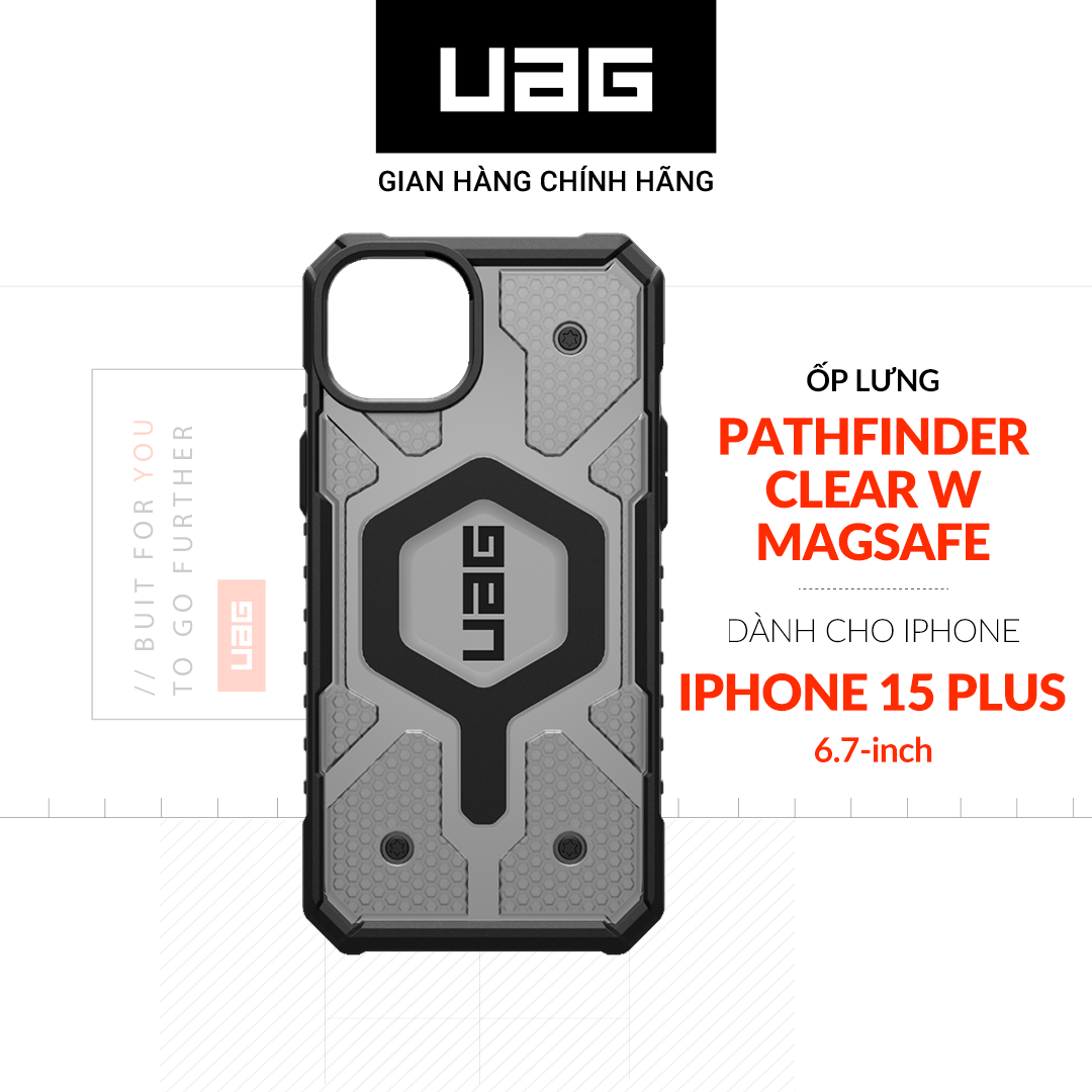 Ốp Lưng Chống Sốc UAG Pathfinder Clear Hỗ Trợ Sạc Magsafe Cho iPhone 15 Plus [6.7 INCH] Hàng chính hãng