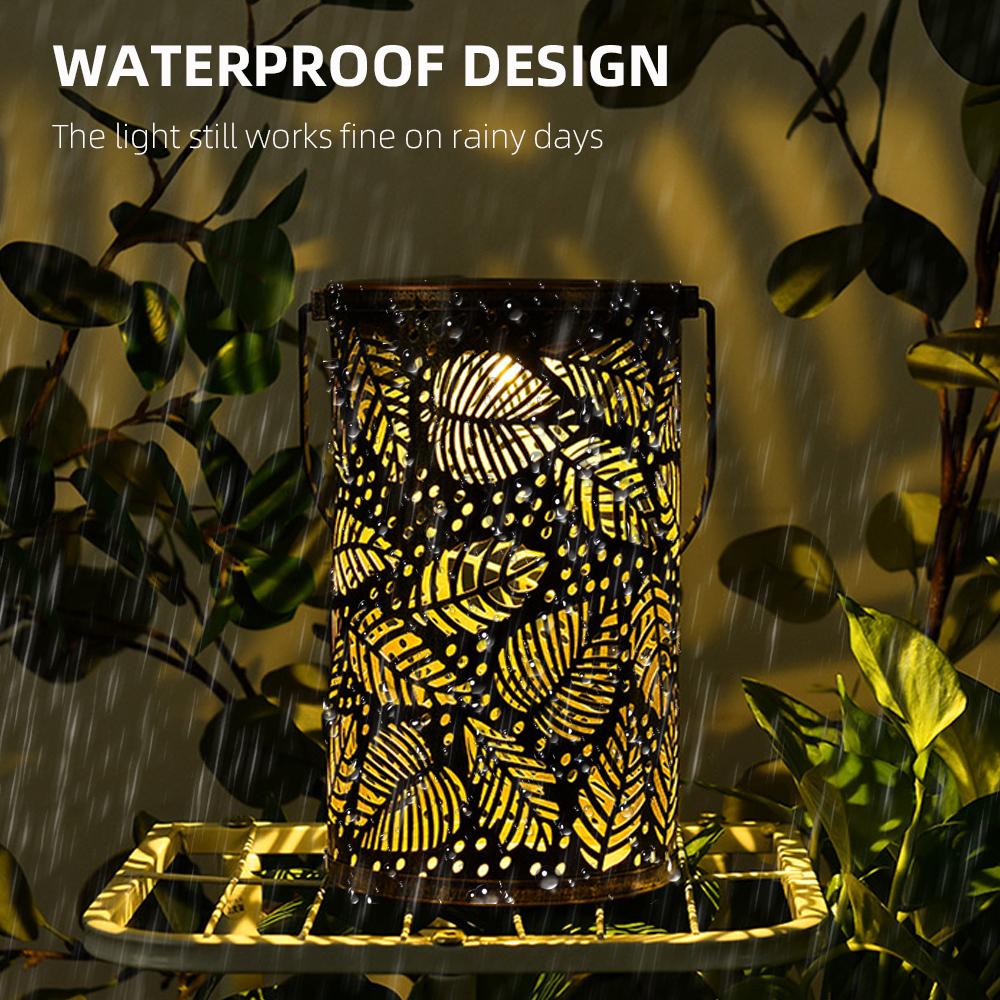 Đèn năng lượng mặt trời không thấm nước phong cách retro bằng kim loại