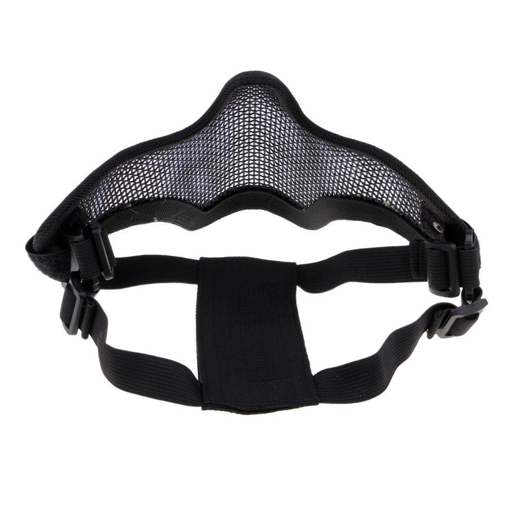 Hunting Adjustable Steel Half Face Mesh Mask, with Stable Back Strap