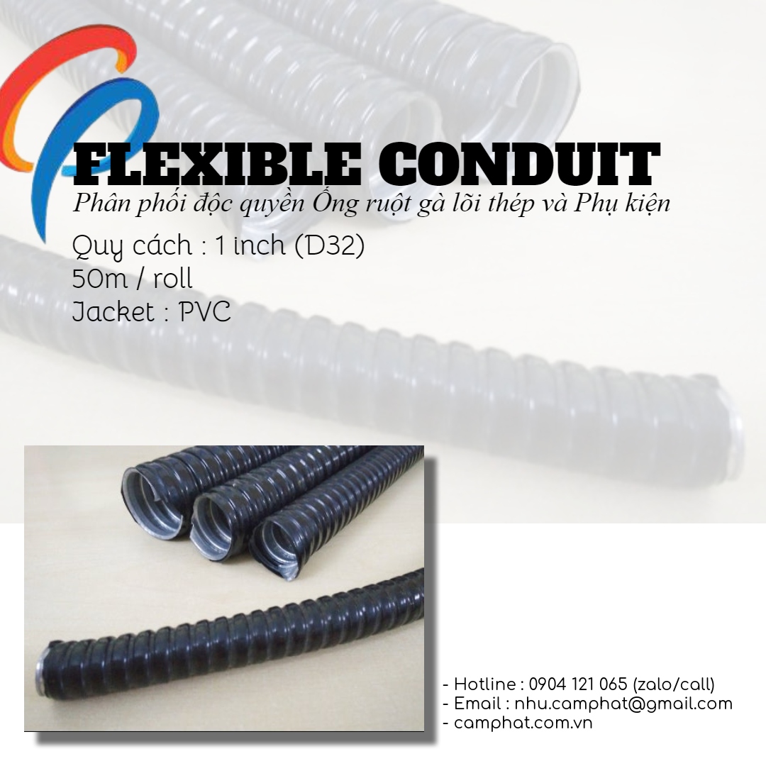 Ống ruột gà lõi thép  1 inch