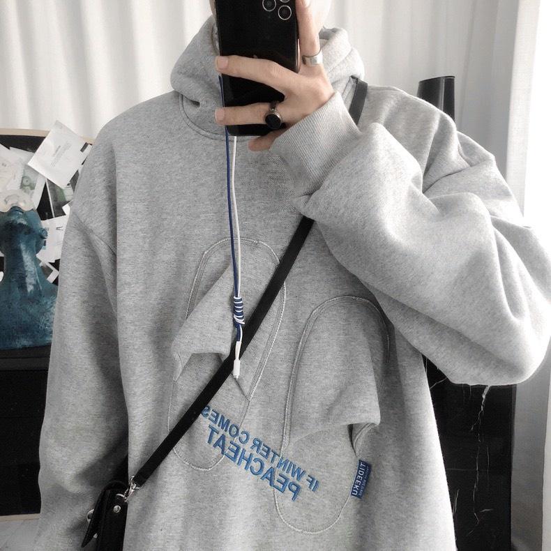 Áo Hoodie Nỉ Unisex Nam Nữ Hình Đôi Dép In Chữ