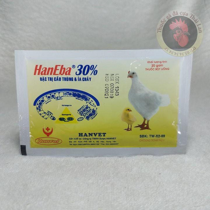 COMBO 2 GÓI - thuốc gà đá - HANEBA 30% - gà bị Cầu Trùng , ỉa chảy - 1 gói / 20 gram