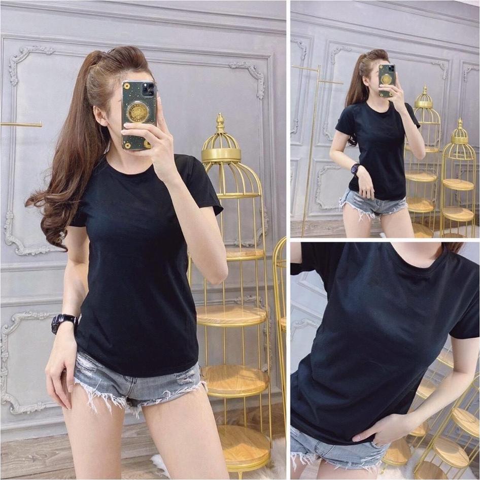 Áo thun nữ trơn MXM cổ tròn tay ngắn thun cotton 4 chiều mặc tôn dáng ( ANU015 )
